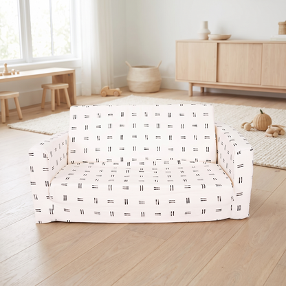 Kids Play Couch with Removable Cotton Cover, Mudcloth Print