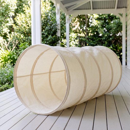 Foldable Cotton Canvas Play Tunnel, Oat