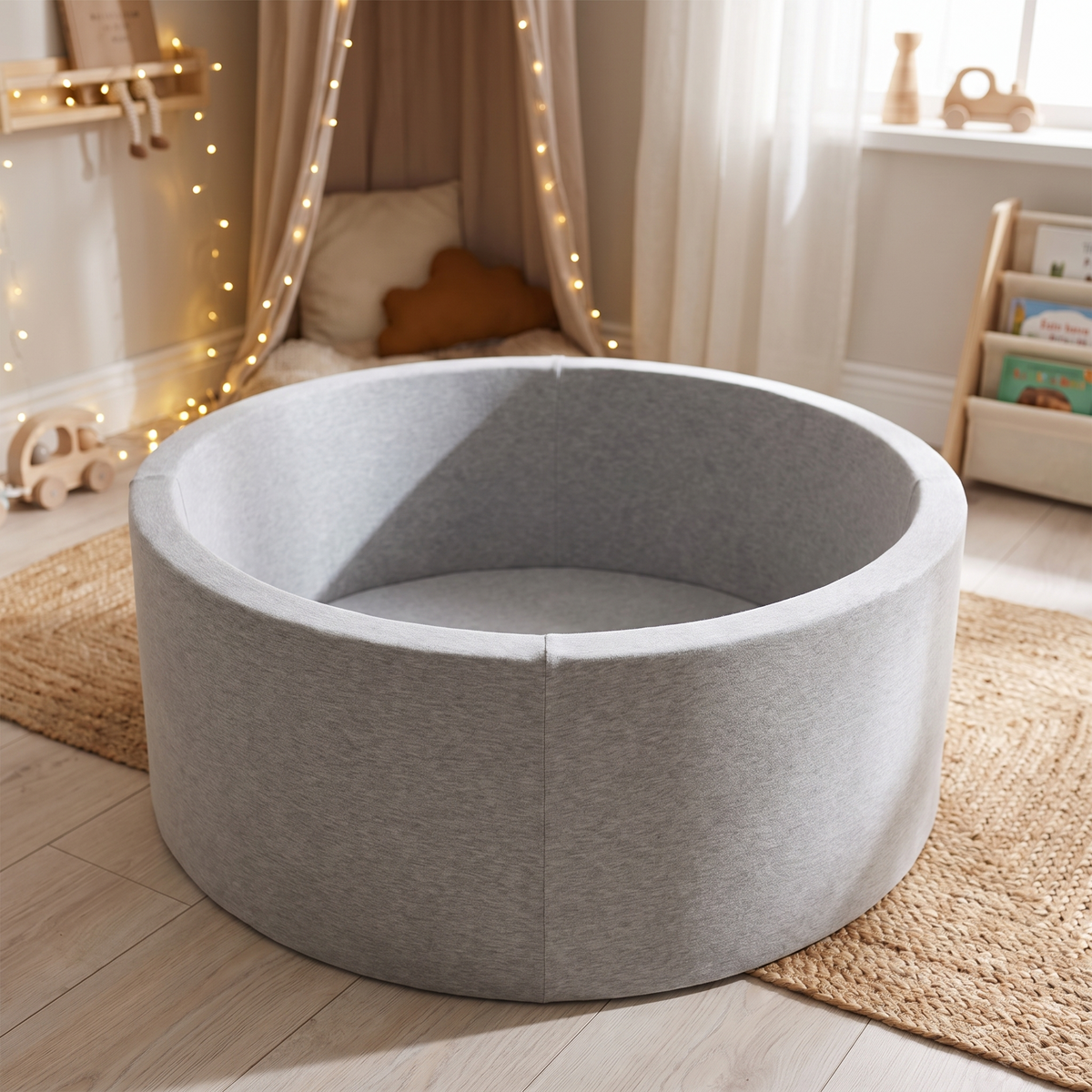 Foam Ball Pit with Fabric Cover, 90 cm – Oat