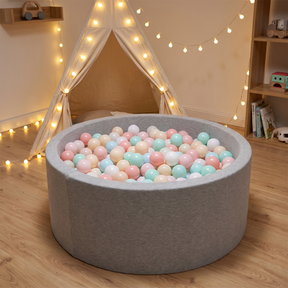 Foam Ball Pit with Fabric Cover, 90 cm – Oat
