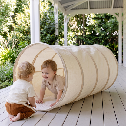 Foldable Cotton Canvas Play Tunnel, Oat