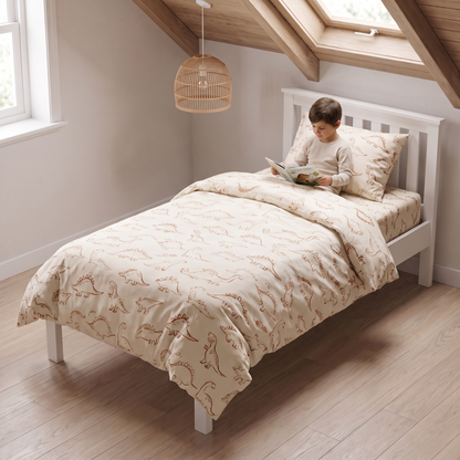 Dinosaur Print Cotton Kids Quilt Cover, Single, 140 x 210 cm