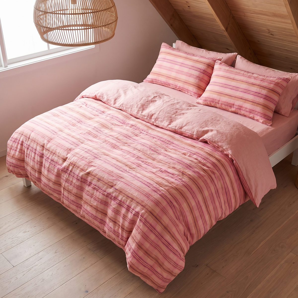 Linen Kids Quilt Cover with Corner Ties, King Single/Double – Oat, 180 x 210 cm