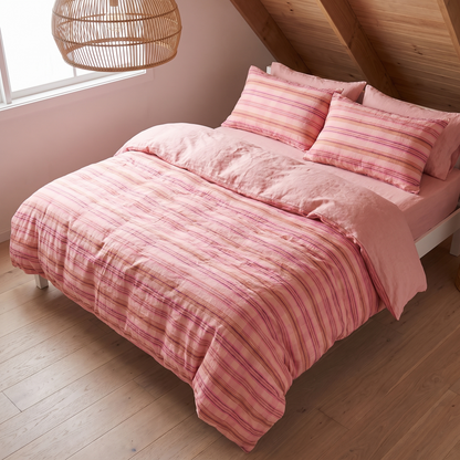 Linen Kids Quilt Cover with Corner Ties, King Single/Double – Oat, 180 x 210 cm