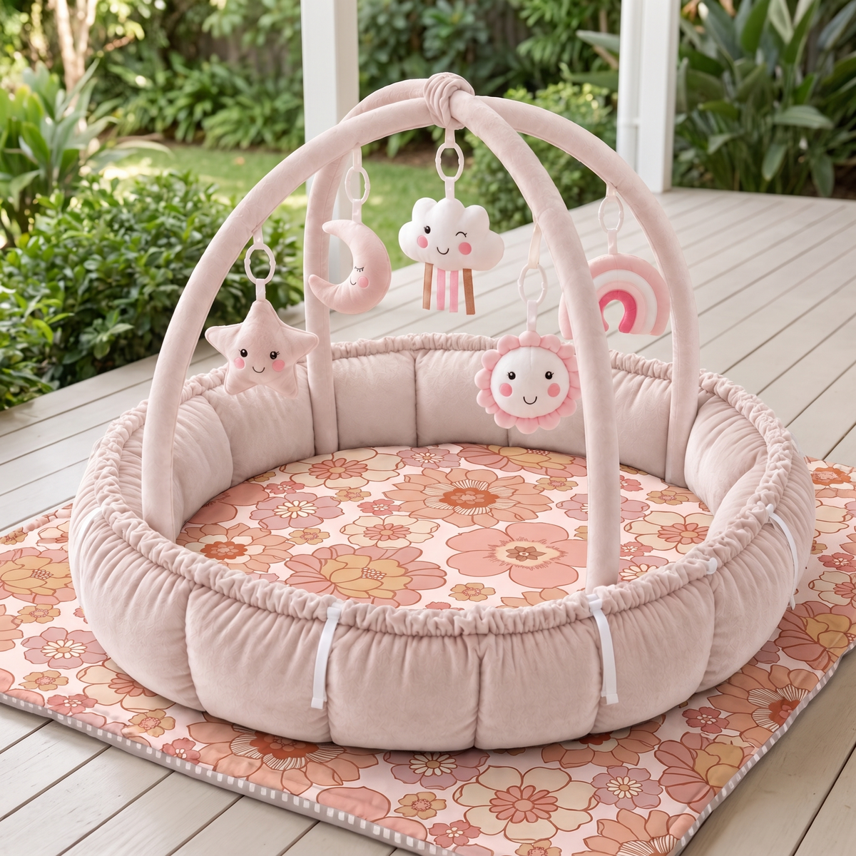 Plush Play Gym and Padded Cotton Play Mat Set – Blooms