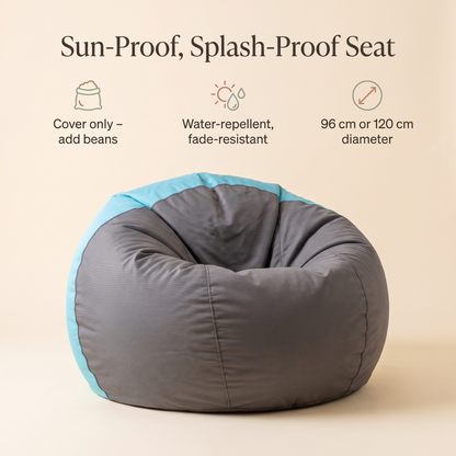 Outdoor Kids Bean Bag Cover in Olefin, Terracotta Stripe