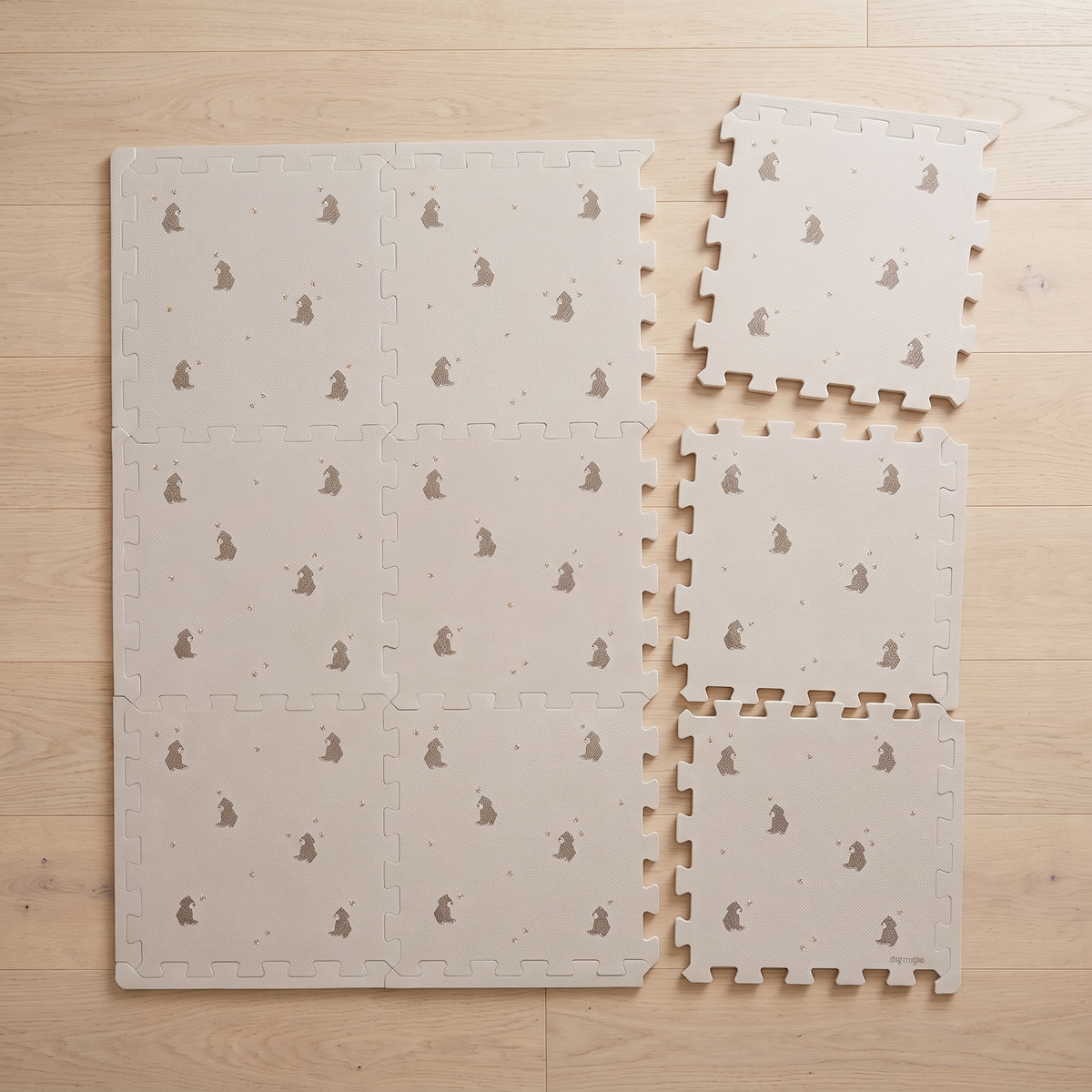 EVA Foam Play Mat with 9 Interlocking Pieces – Bees and Bears Print, 100 x 100 cm
