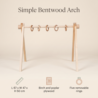 Wooden Baby Gym Frame with Five Removable Rings – Natural Birch Plywood