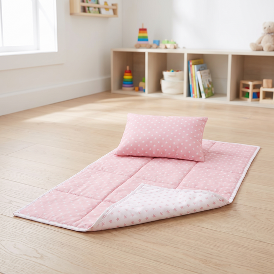 Reversible Doll Bedding Set with Quilt and Pillow for 40 cm Dolls