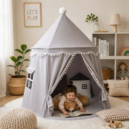 Kids Indoor Teepee Play Tent with Support Poles