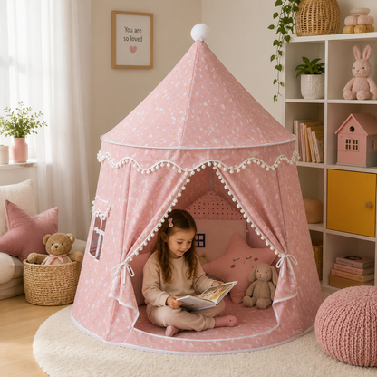 Kids Indoor Teepee Play Tent with Support Poles