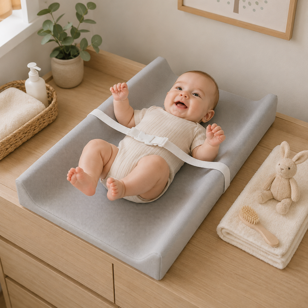 Wipe-Clean Baby Changing Pad with Raised Sides, 80 x 40 cm