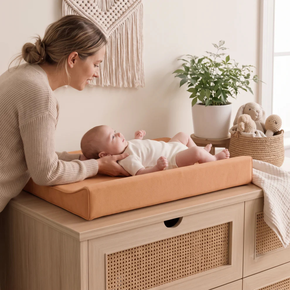 Wipe-Clean Baby Changing Pad with Raised Sides, 80 x 40 cm
