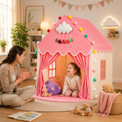 Princess Play Tent with Padded Mat and Lights