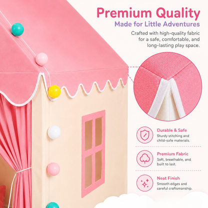Princess Play Tent with Padded Mat and Lights